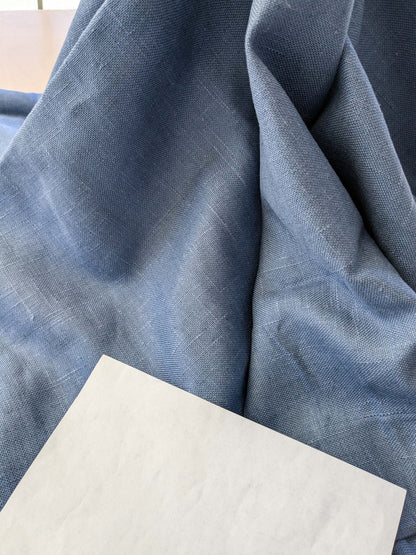 2 EV40 2.4 yards x 54" Scalamandre Ankara Solid Avio Blue Viscose Linen