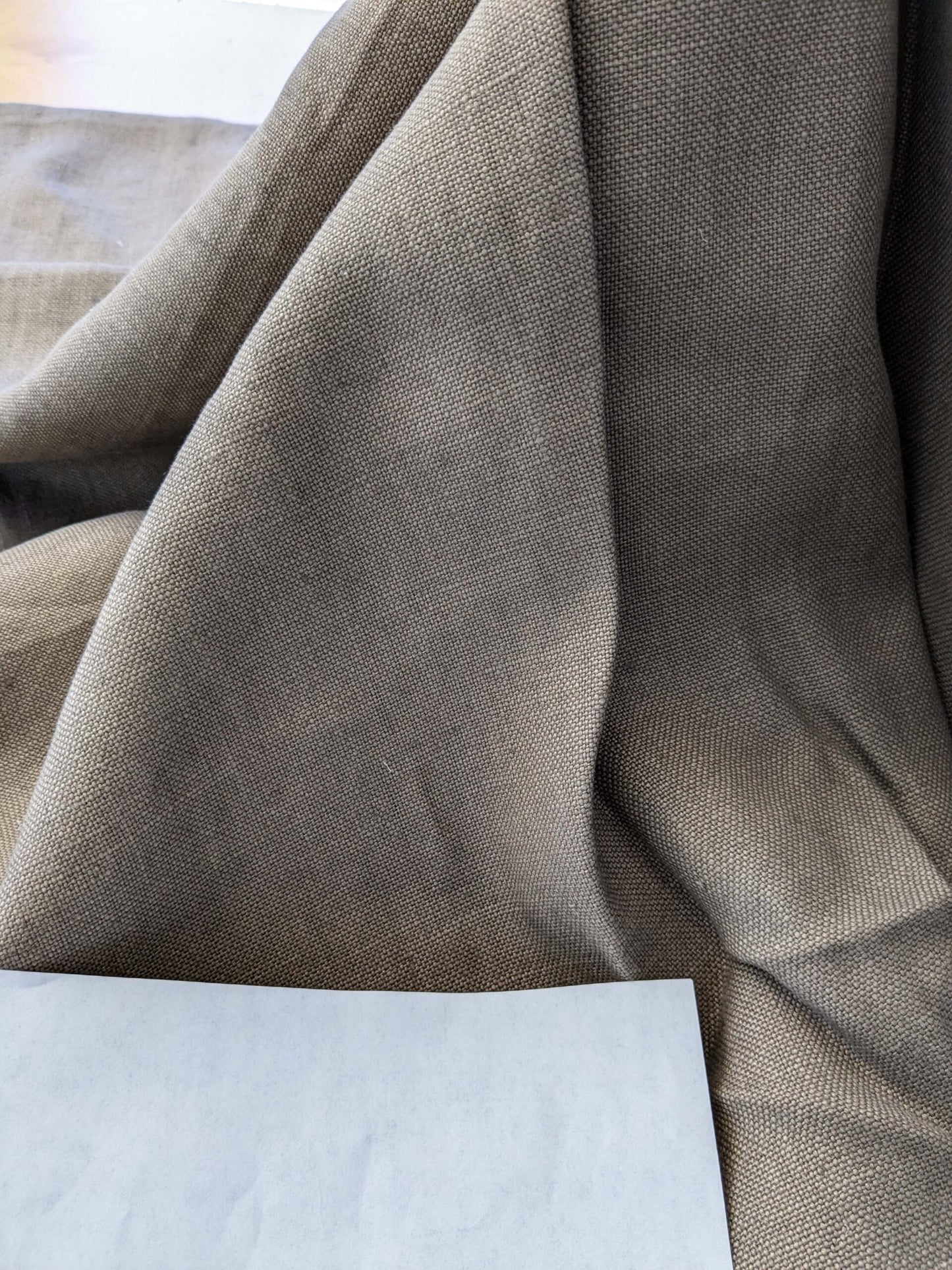 3 EV40 2.4 x 54"w yards Scalamandre ISI Marrone Brown Solid Linen MSRP USD138/y