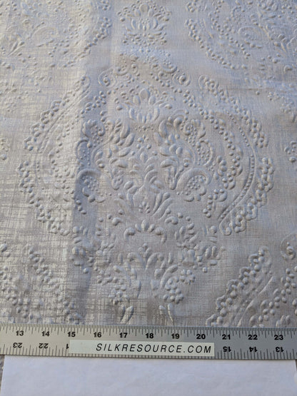 4 EV40 2.4 yards x 54"  Scalamandre Jacquard Gray Medallion Art Deco Pebbled Raised Abstract