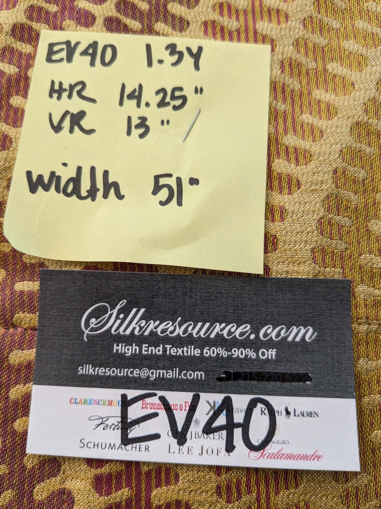 5 EV40 1.2 yards x 51" Scalamandre Fonthill Square Silk Sensuous Stripe Autumn Ombre Brown Red Green MSRP USD 356/y