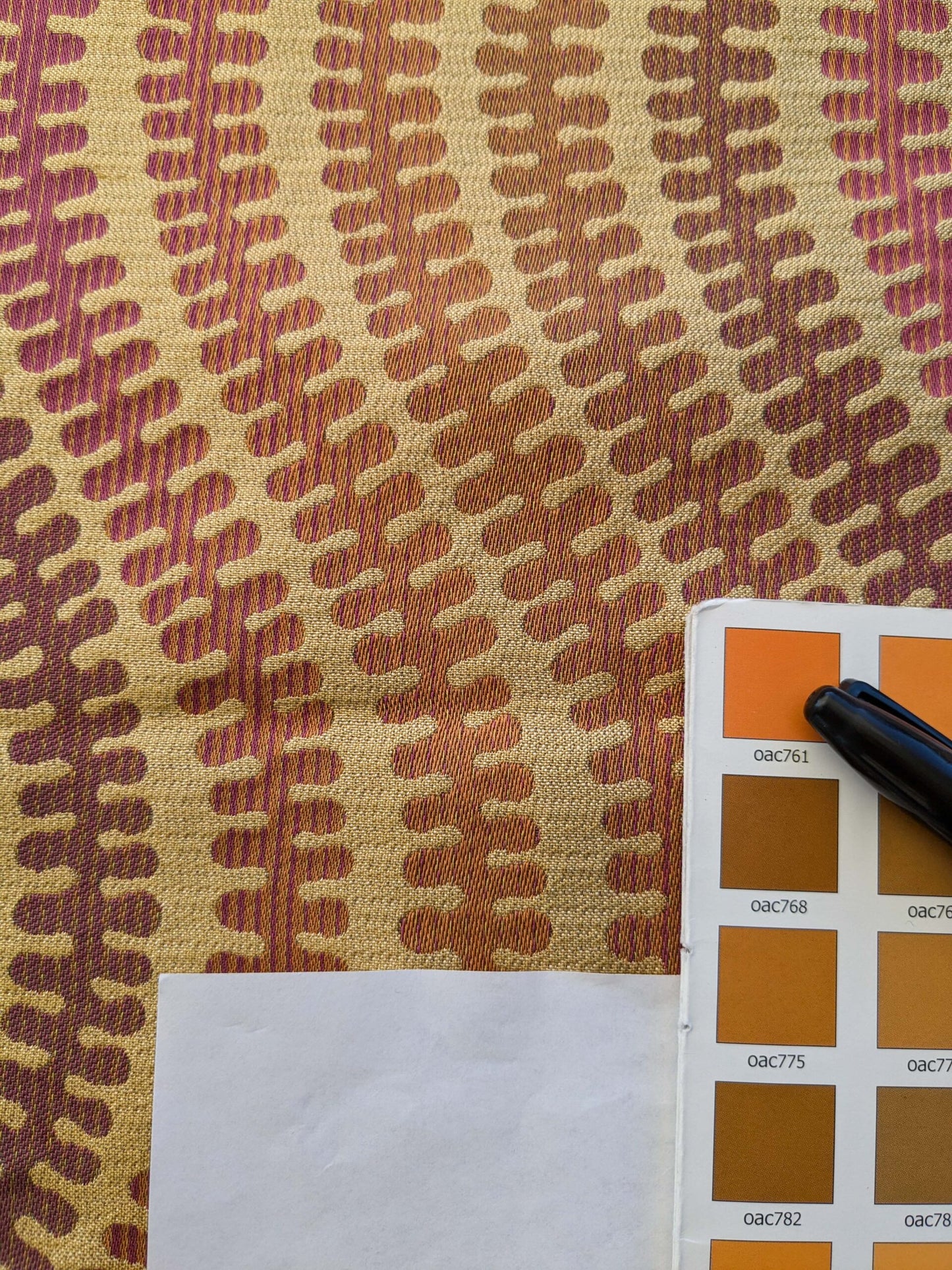 5 EV40 1.2 yards x 51" Scalamandre Fonthill Square Silk Sensuous Stripe Autumn Ombre Brown Red Green MSRP USD 356/y