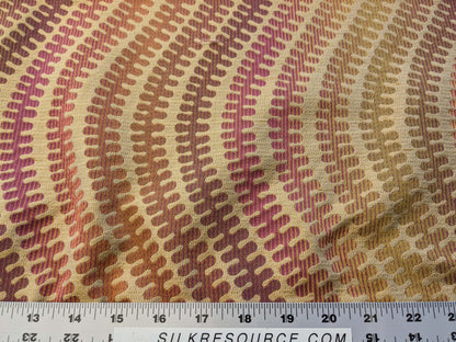 5 EV40 1.2 yards x 51" Scalamandre Fonthill Square Silk Sensuous Stripe Autumn Ombre Brown Red Green MSRP USD 356/y