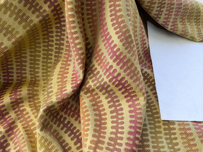 5 EV40 1.2 yards x 51" Scalamandre Fonthill Square Silk Sensuous Stripe Autumn Ombre Brown Red Green MSRP USD 356/y