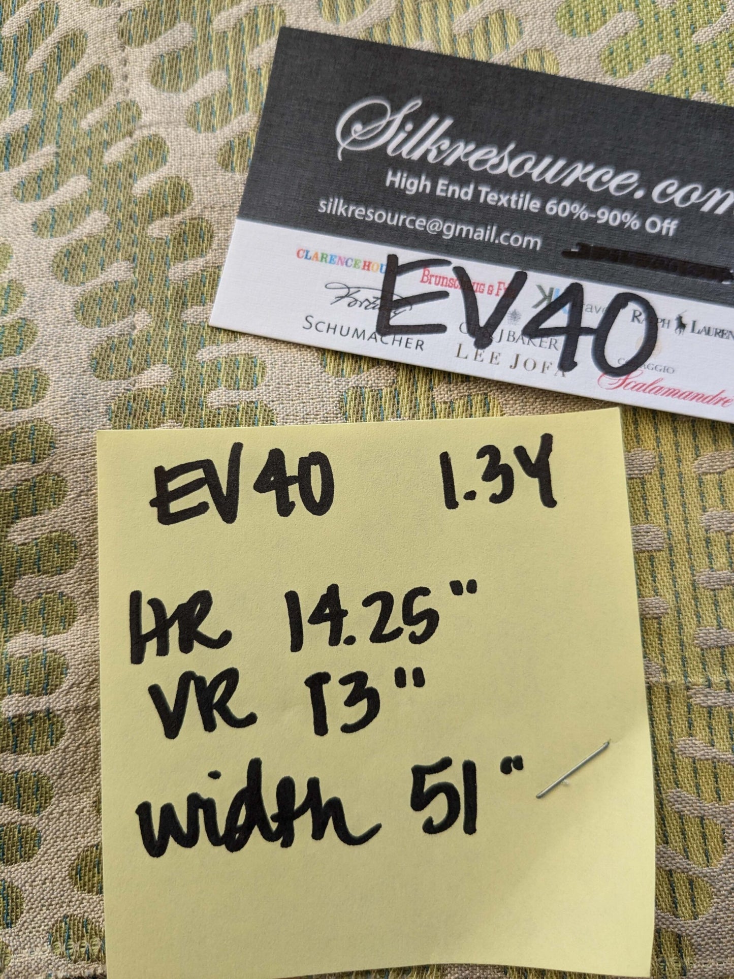 6 EV40 1.2 yards x 51"wide Scalamandre Fonthill Square Silk Sensuous Stripe Aquarelle Ombre Green Blue MSRP USD 356/y