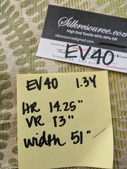 6 EV40 1.2 yards x 51"wide Scalamandre Fonthill Square Silk Sensuous Stripe Aquarelle Ombre Green Blue MSRP USD 356/y