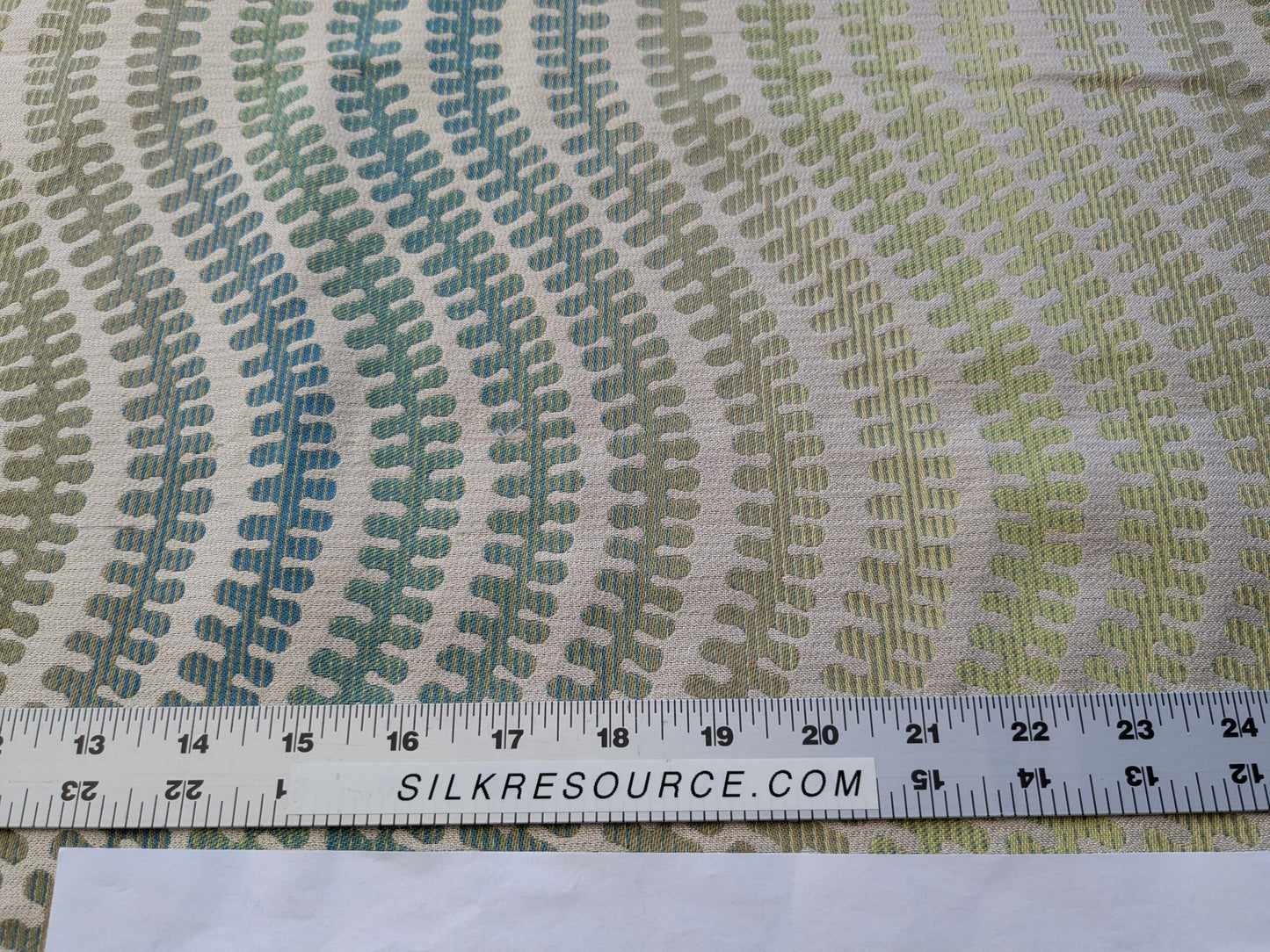 6 EV40 1.2 yards x 51"wide Scalamandre Fonthill Square Silk Sensuous Stripe Aquarelle Ombre Green Blue MSRP USD 356/y