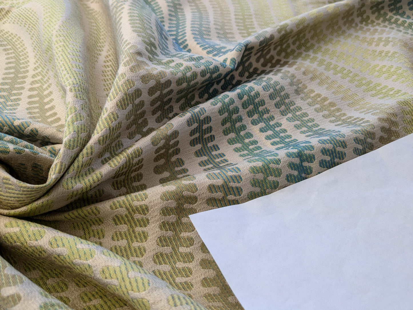 6 EV40 1.2 yards x 51"wide Scalamandre Fonthill Square Silk Sensuous Stripe Aquarelle Ombre Green Blue MSRP USD 356/y
