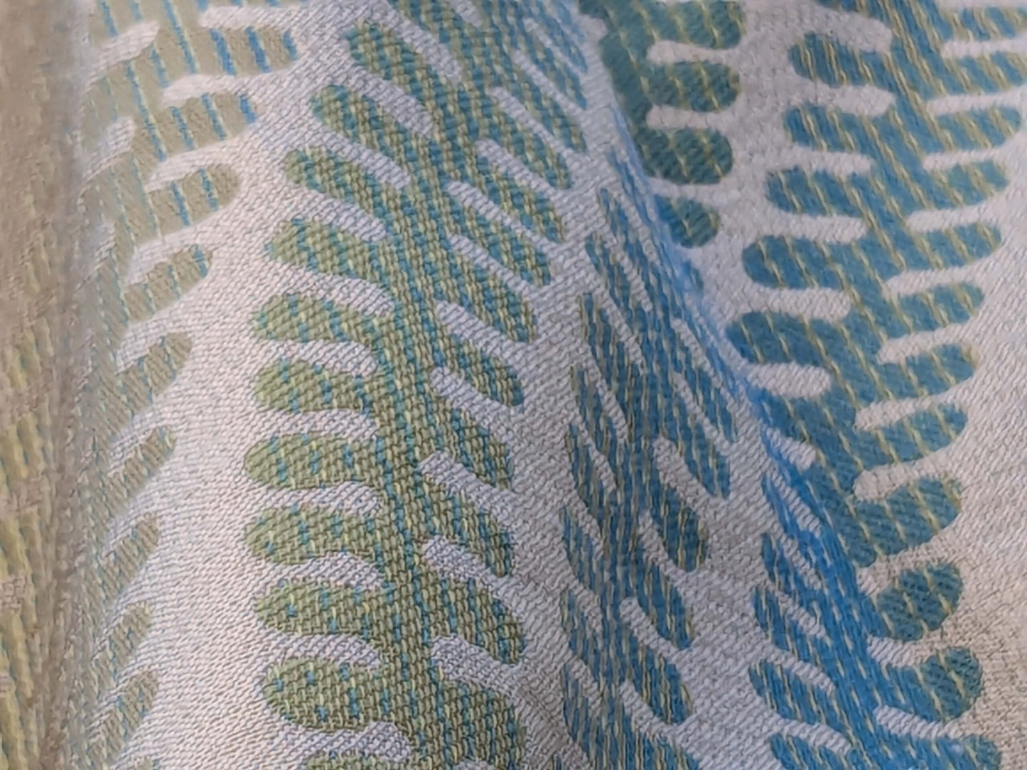 6 EV40 1.2 yards x 51"wide Scalamandre Fonthill Square Silk Sensuous Stripe Aquarelle Ombre Green Blue MSRP USD 356/y