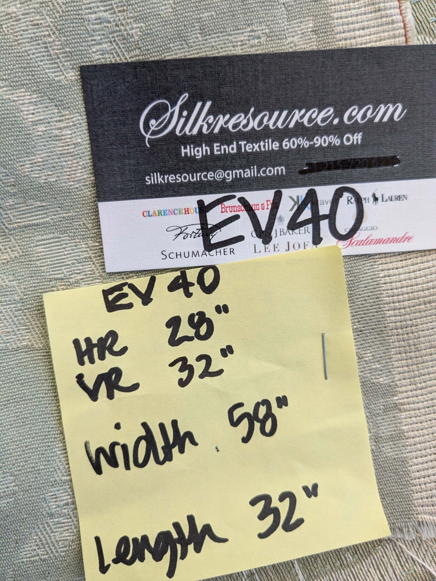 7 EV40 32" x 57 wide Scalamandre Gray Damask Medallion Renaissance