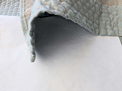 9 EV40 2.4y x 53"W Scalamandre Scallop Weave Mineral Light Blue Jacquard Diamond Ogee Small Scale MSRP USD 228/y