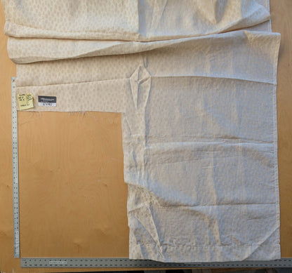 10 EV40 2.5y x 52" with Cut Corner Scalamandre Brocade Beige Small Scale Dot