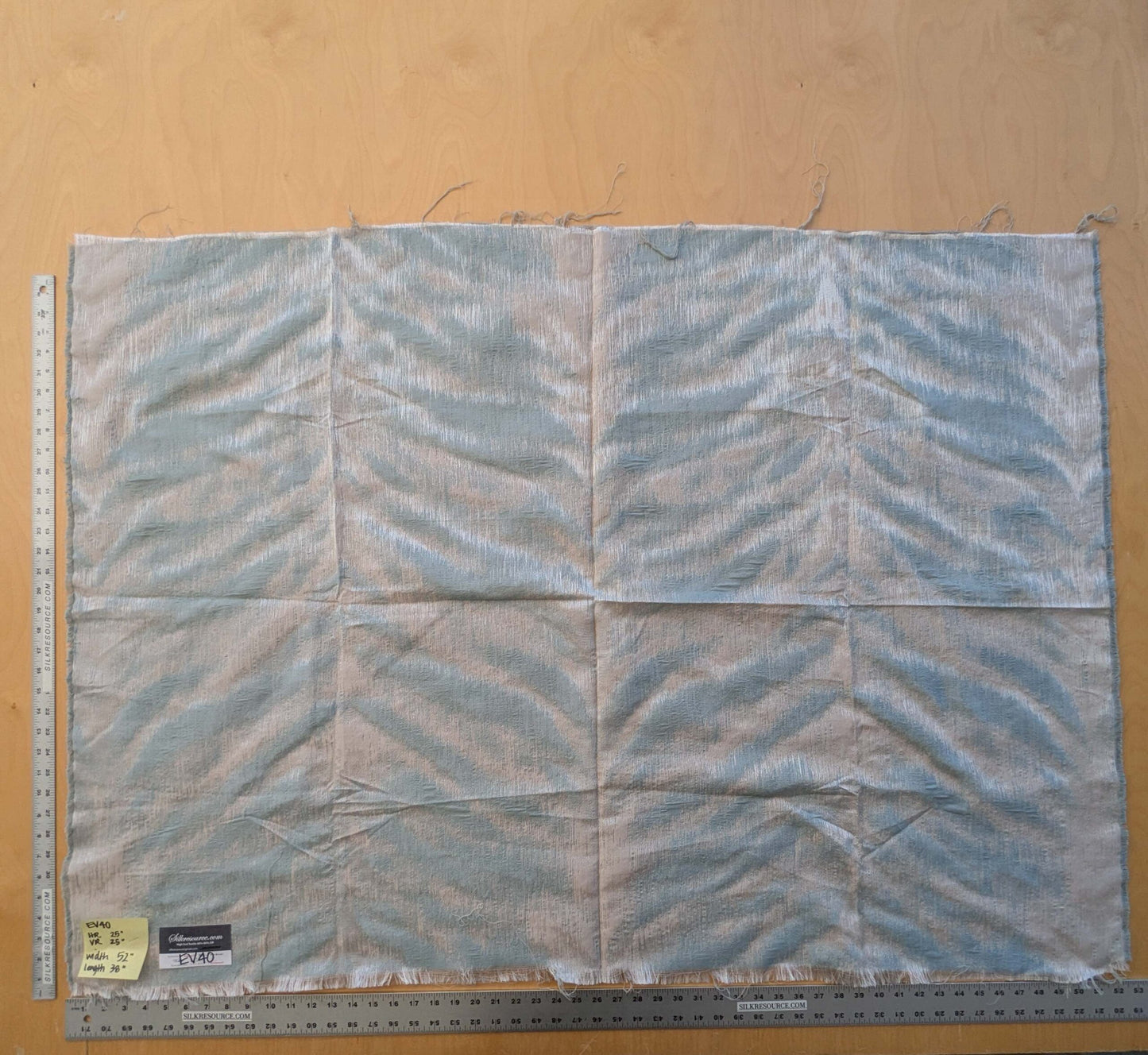 12 EV40 1.1yards x 52" Scalamandre Chevron Abstract Powder Blue and Beige