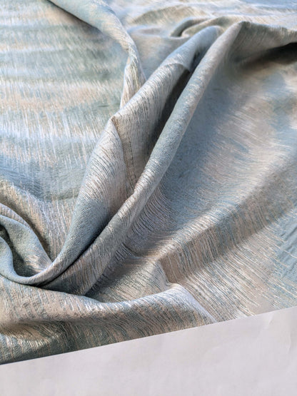 12 EV40 1.1yards x 52" Scalamandre Chevron Abstract Powder Blue and Beige