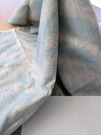 12 EV40 1.1yards x 52" Scalamandre Chevron Abstract Powder Blue and Beige