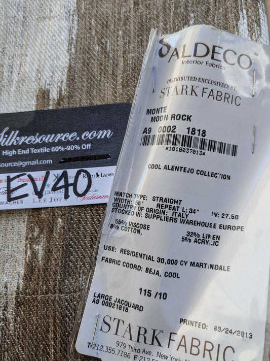 13 EV40 1.2yards x 55" Scalamandre Aldeco Monte Moon Rock Brown Cream White Abstract Large Jacquard