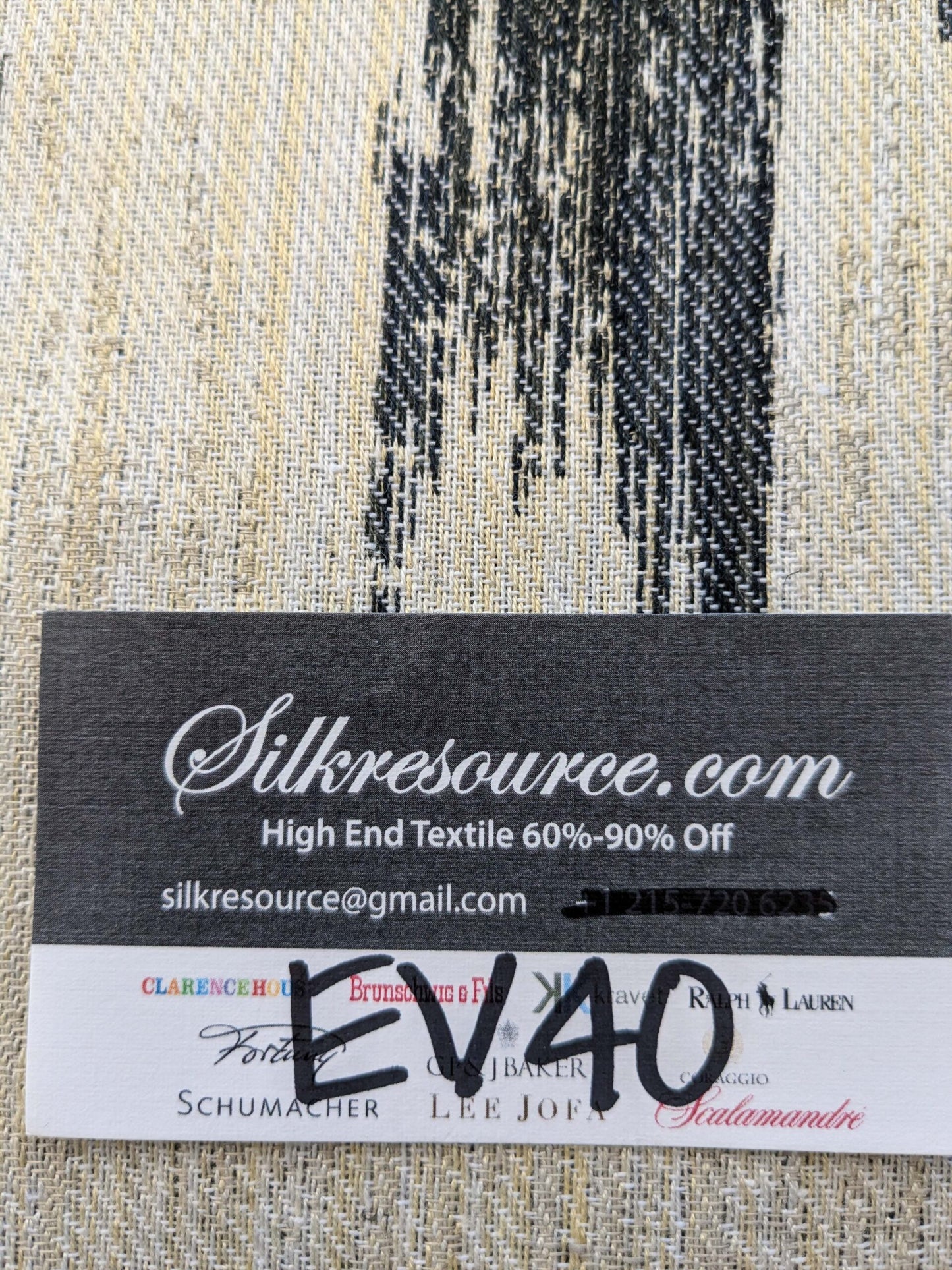 14 EV40 1.2yards x 54" Scalamandre Aldeco Monte Blue Cream White Abstract Large Jacquard