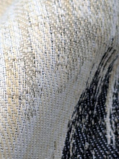 14 EV40 1.2yards x 54" Scalamandre Aldeco Monte Blue Cream White Abstract Large Jacquard