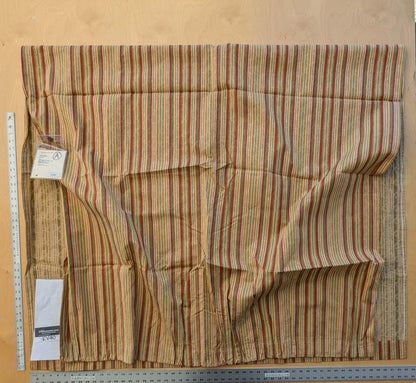 15 EV40 2.4yards x 53" Scalamandre Ravello Mustard Tarragon and Ruby Stripe Multi Cotton Viscose