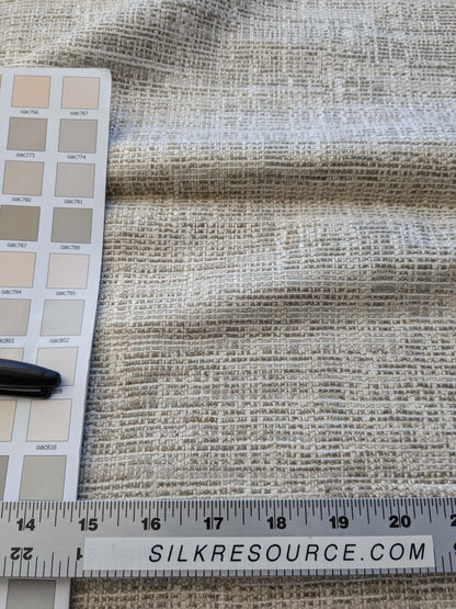 16 EV40 2.1yards X 55"W Scalamandre Edel Linen's Beige Jacquard Solid Texture