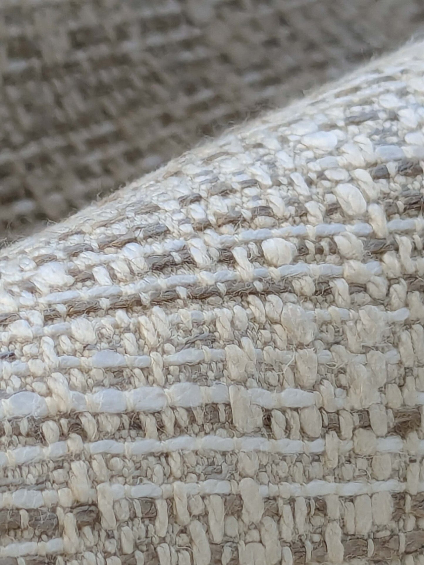 16 EV40 2.1yards X 55"W Scalamandre Edel Linen's Beige Jacquard Solid Texture