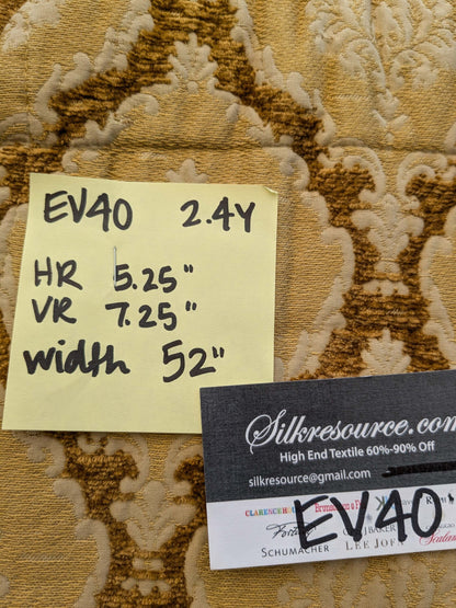 17 EV40 2.4yards x 52"W Scalamandre Ecussons Gold Medallion Artichoke Art Deco Renaissance Heavy MSRP USD480/y