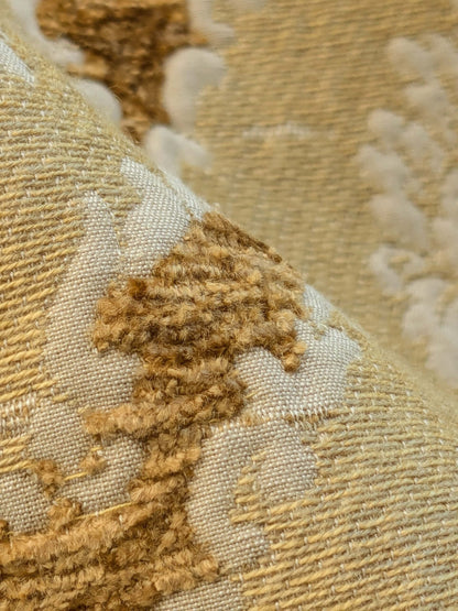 17 EV40 2.4yards x 52"W Scalamandre Ecussons Gold Medallion Artichoke Art Deco Renaissance Heavy MSRP USD480/y