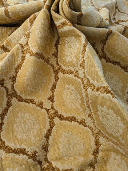 17 EV40 2.4yards x 52"W Scalamandre Ecussons Gold Medallion Artichoke Art Deco Renaissance Heavy MSRP USD480/y
