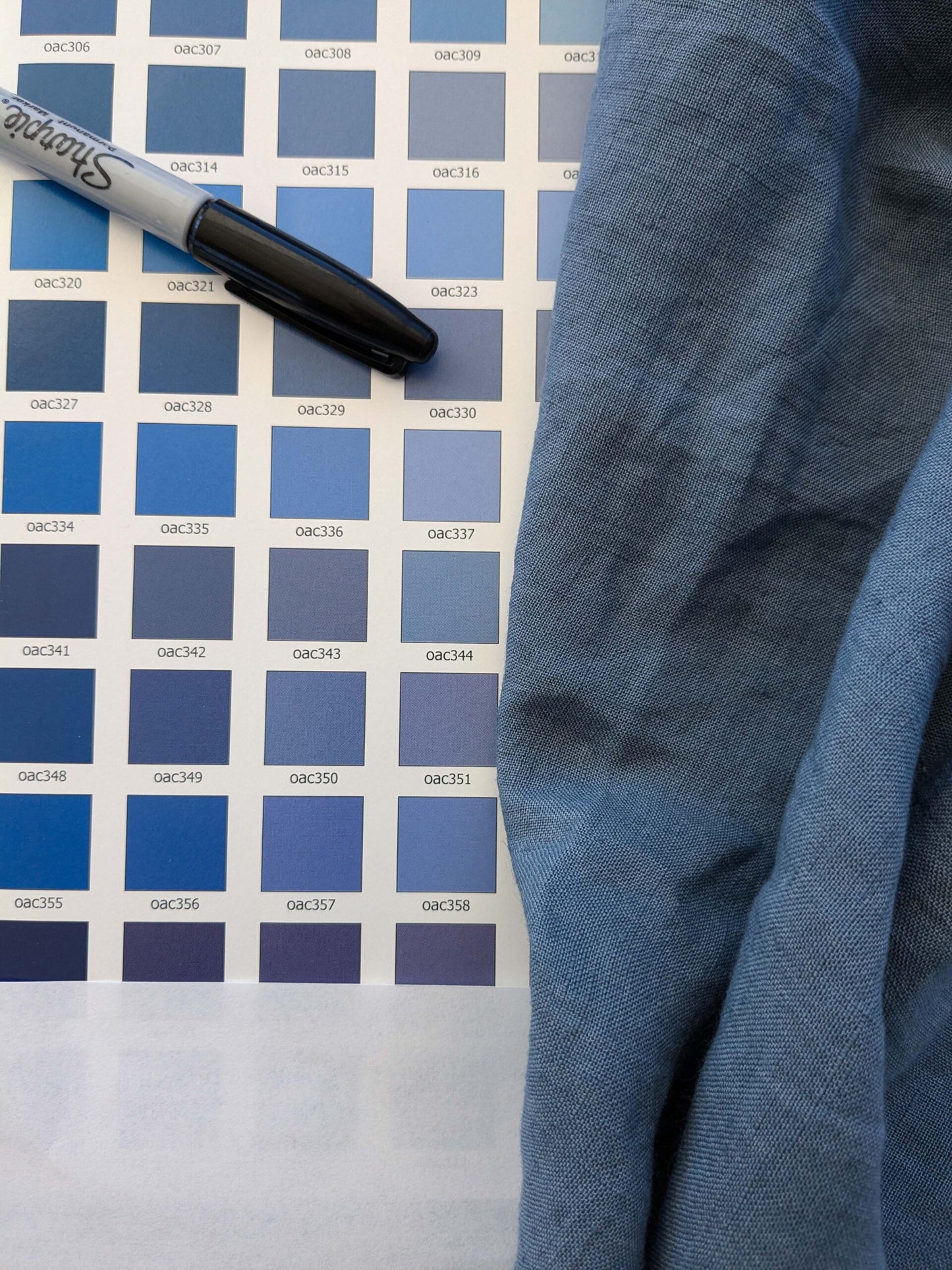 1 EV41 1.6yards x 54" Scalamandre Alhambra Nicos Sky Blue Sheers Linen Solid