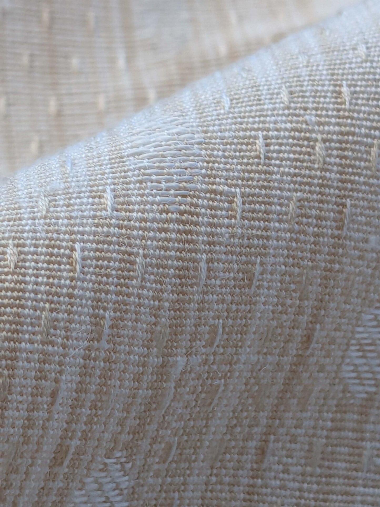 2 EV41 35" x 54" wide Scalamandre Marquie Strie Amure Creme Beige Dots MSRP USD 382/y Stain