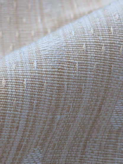 2 EV41 35" x 54" wide Scalamandre Marquie Strie Amure Creme Beige Dots MSRP USD 382/y Stain