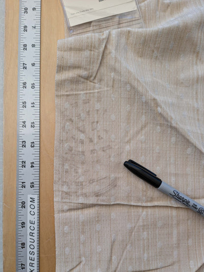 2 EV41 35" x 54" wide Scalamandre Marquie Strie Amure Creme Beige Dots MSRP USD 382/y Stain