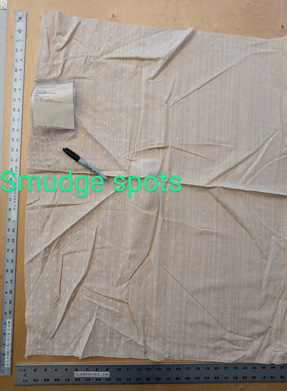 2 EV41 35" x 54" wide Scalamandre Marquie Strie Amure Creme Beige Dots MSRP USD 382/y Stain