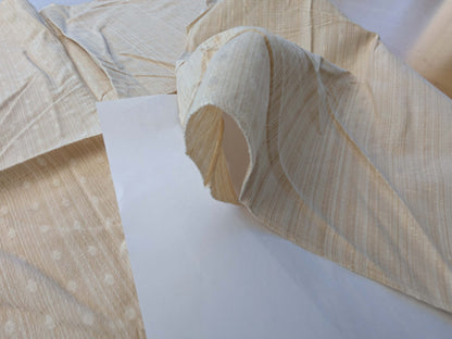 2 EV41 35" x 54" wide Scalamandre Marquie Strie Amure Creme Beige Dots MSRP USD 382/y Stain