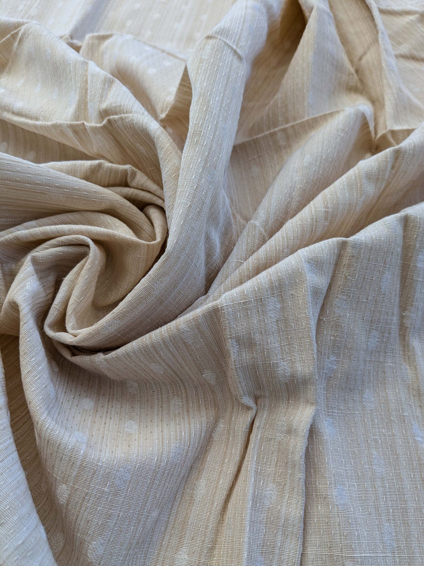 2 EV41 35" x 54" wide Scalamandre Marquie Strie Amure Creme Beige Dots MSRP USD 382/y Stain