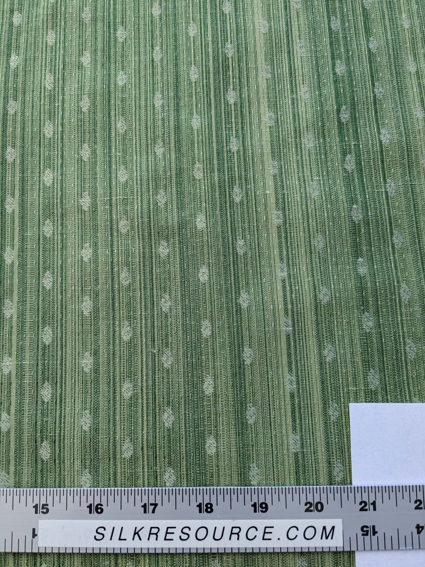 3 EV41 1yard x 56"w Scalamandre Marquie Strie Amure Green Dots MSRP USD 382/y