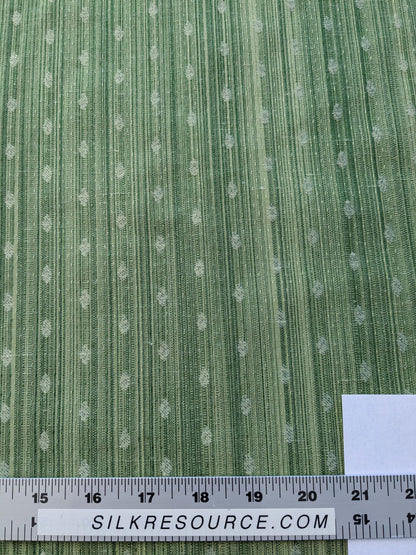 3 EV41 1yard x 56"w Scalamandre Marquie Strie Amure Green Dots MSRP USD 382/y