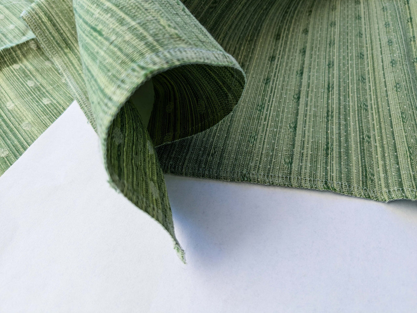 3 EV41 1yard x 56"w Scalamandre Marquie Strie Amure Green Dots MSRP USD 382/y