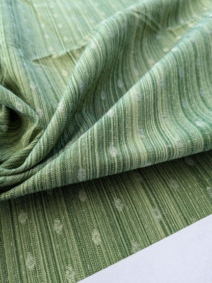 3 EV41 1yard x 56"w Scalamandre Marquie Strie Amure Green Dots MSRP USD 382/y