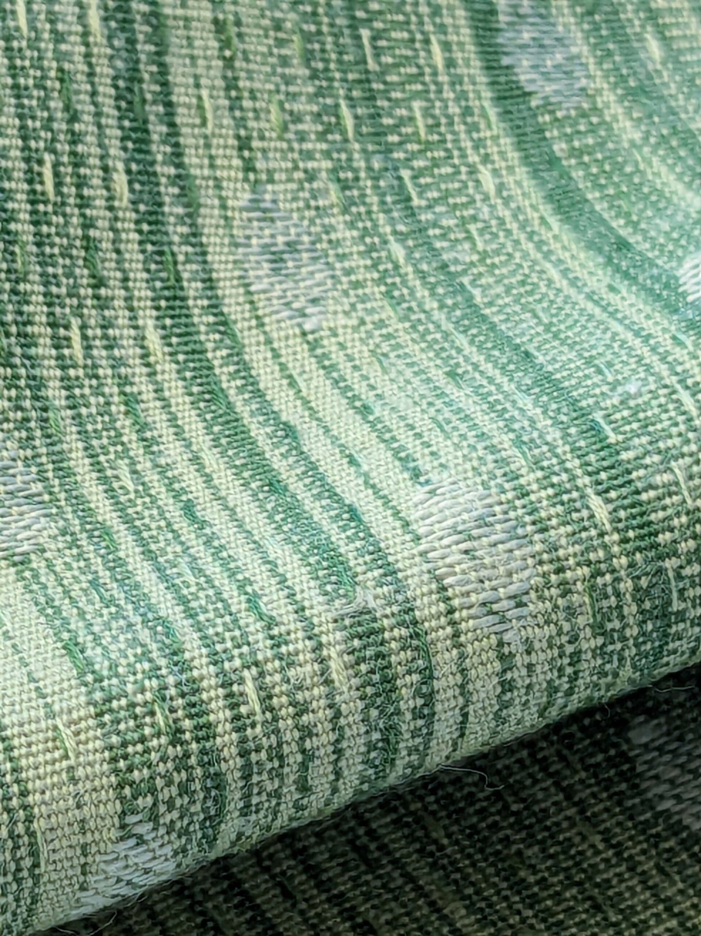 3 EV41 1yard x 56"w Scalamandre Marquie Strie Amure Green Dots MSRP USD 382/y