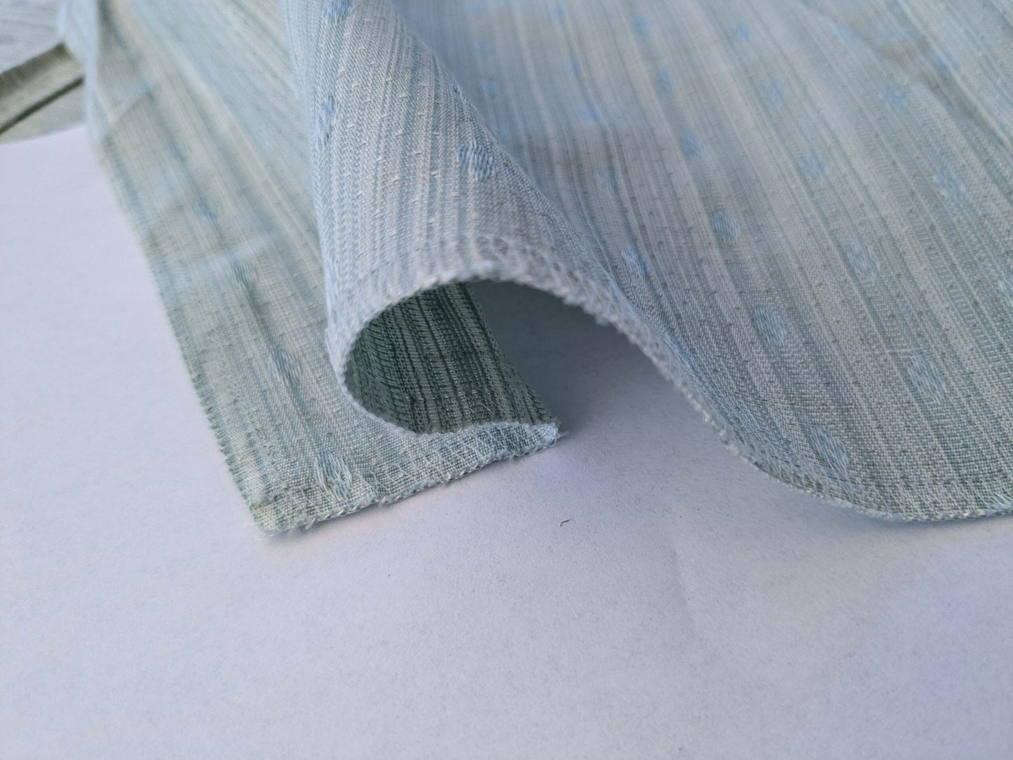 4 EV41 34"x 55" wide Scalamandre Marquie Strie Amure Aqua Blue Dots MSRP USD 382/y