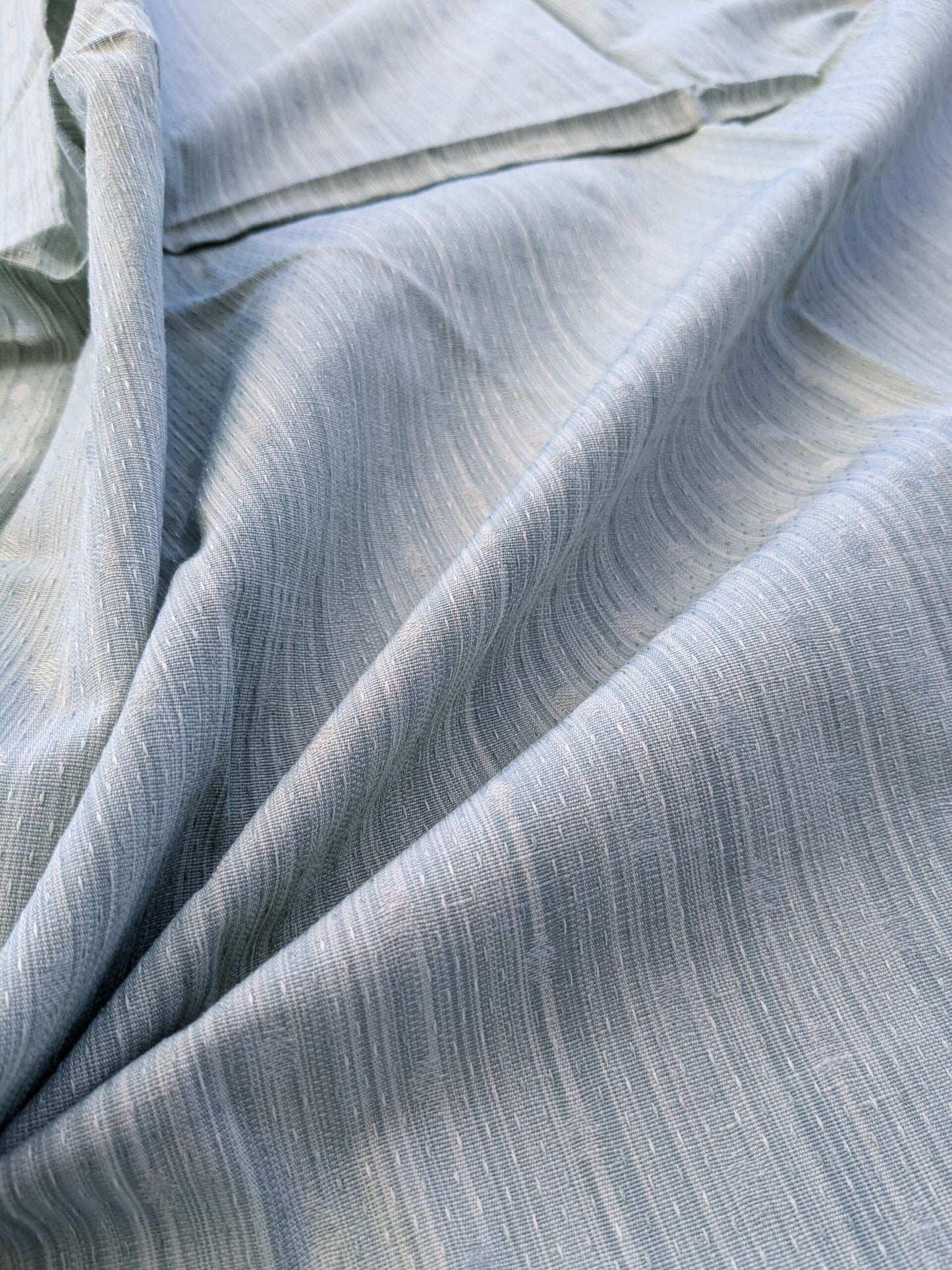 4 EV41 34"x 55" wide Scalamandre Marquie Strie Amure Aqua Blue Dots MSRP USD 382/y