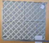 5 EV41 1.2yd x 51"w Scalamandre Lattice Embroidery Zinc Gray Linen Viscose Diamond Geometry