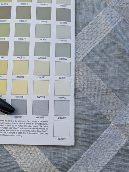 5 EV41 1.2yd x 51"w Scalamandre Lattice Embroidery Zinc Gray Linen Viscose Diamond Geometry