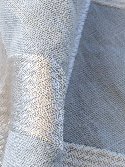 5 EV41 1.2yd x 51"w Scalamandre Lattice Embroidery Zinc Gray Linen Viscose Diamond Geometry