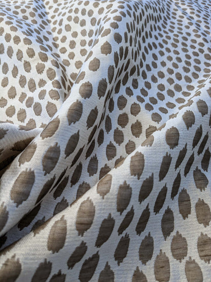 7 EV41 2.4yd x 55"wScalamandre Savanna Sheer White Brown Dot Circle MSRP USD 430/y