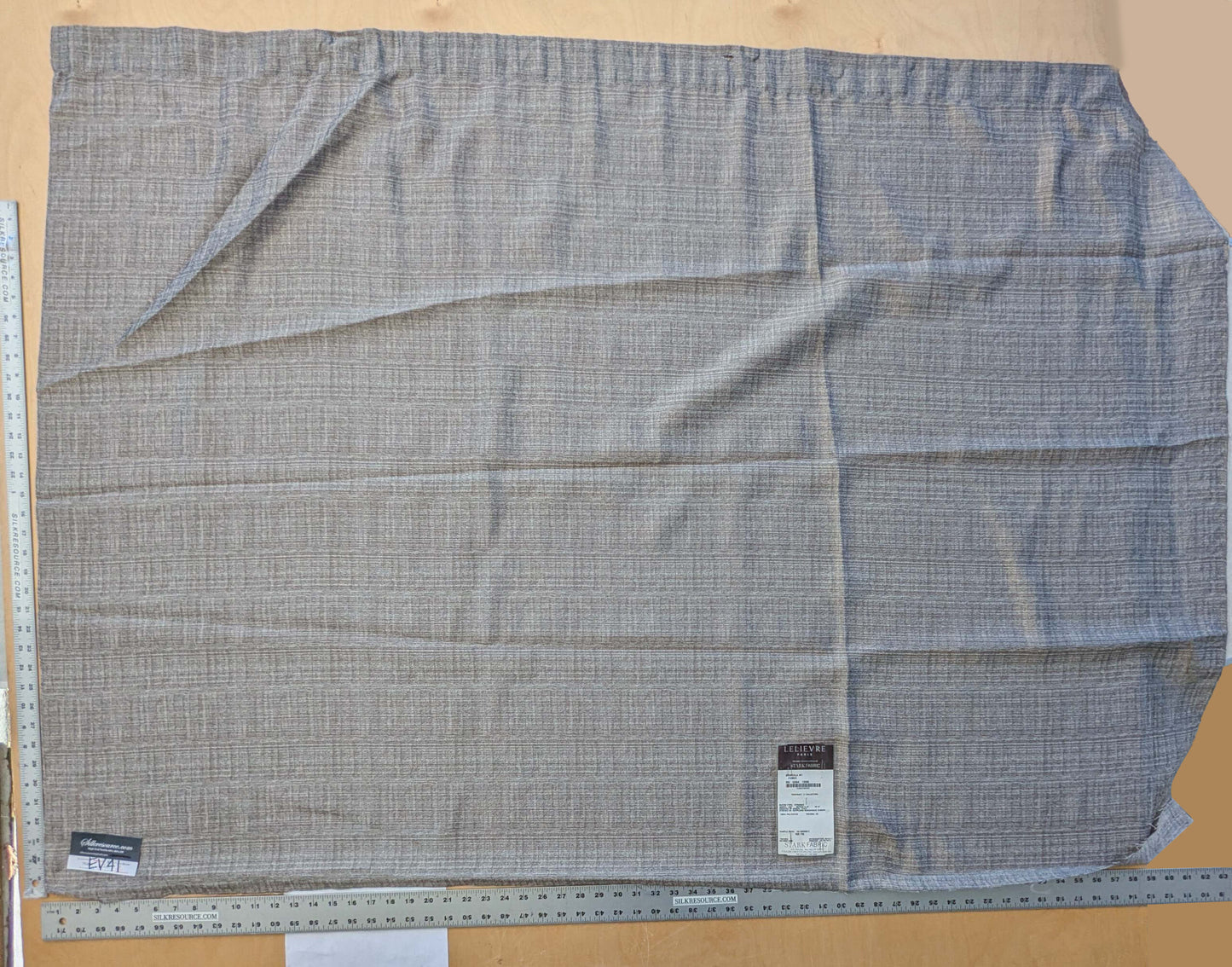 11 EV41 1.2yard x 63"w Scalamandre LeLievre Paris Briscola M1 Fumee Gray Solid Polyester MSRP 300+/y