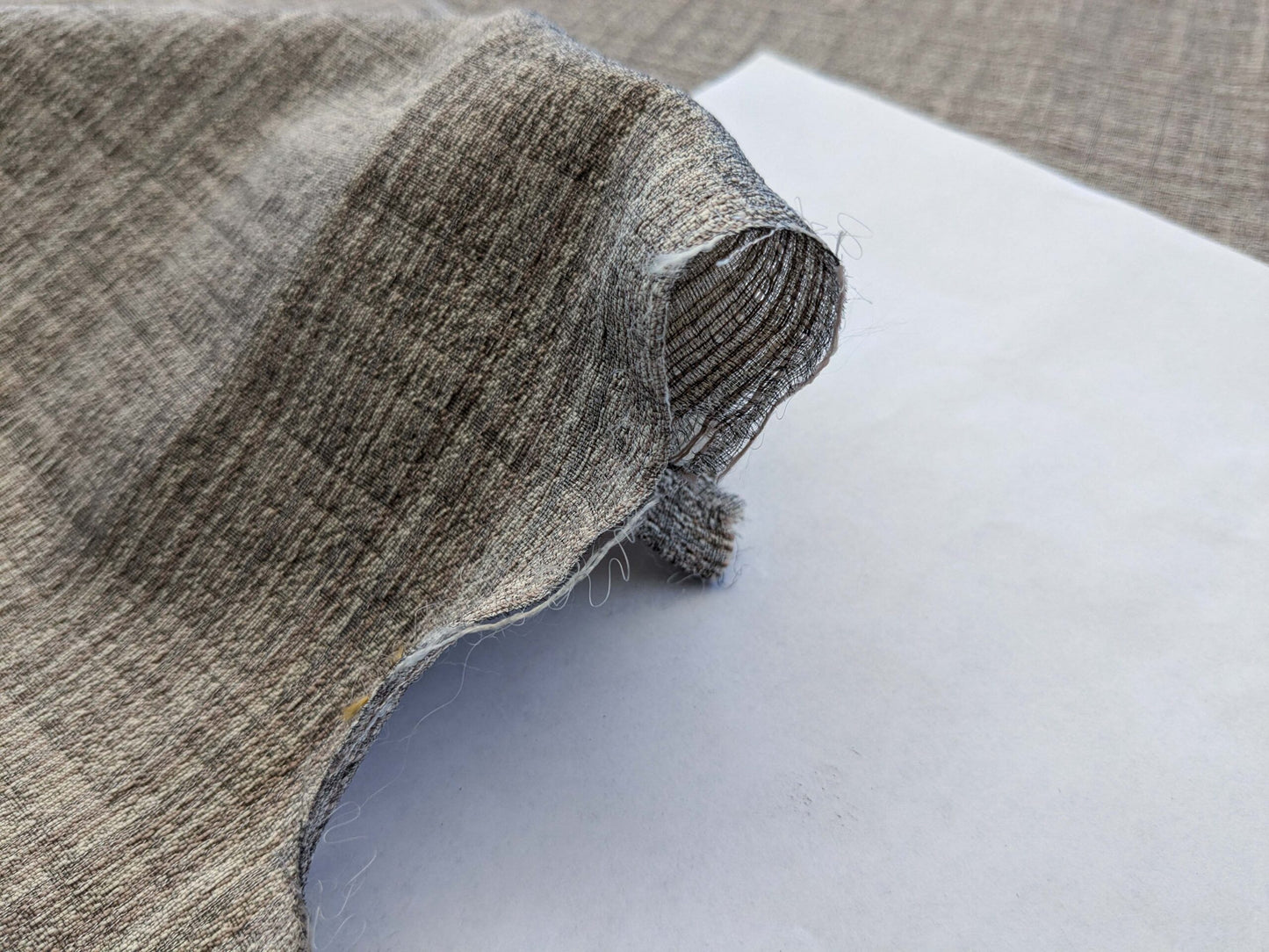 11 EV41 1.2yard x 63"w Scalamandre LeLievre Paris Briscola M1 Fumee Gray Solid Polyester MSRP 300+/y