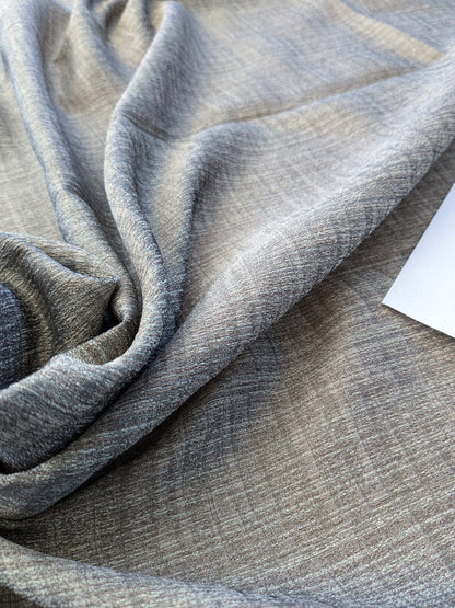 11 EV41 1.2yard x 63"w Scalamandre LeLievre Paris Briscola M1 Fumee Gray Solid Polyester MSRP 300+/y