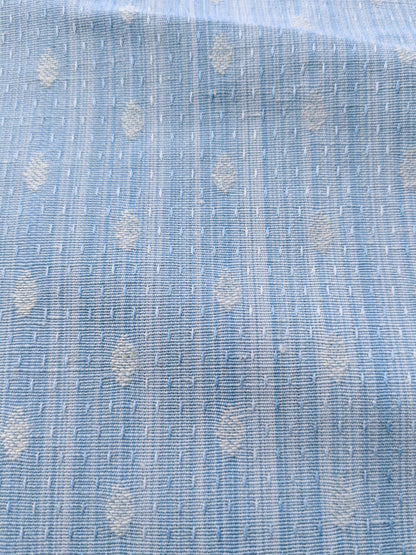 12 EV41 34"x 55" wide Scalamandre Marquie Strie Amure Blue Small Texture Dots MSRP USD 382/y