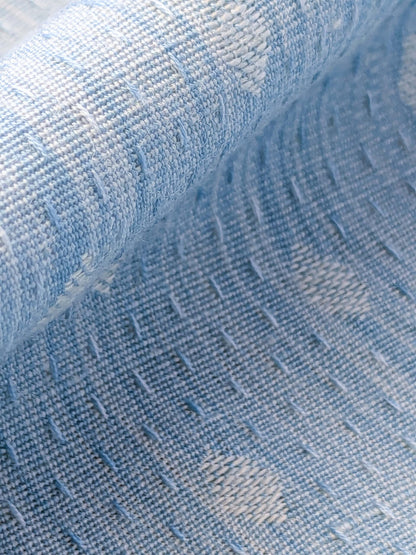 12 EV41 34"x 55" wide Scalamandre Marquie Strie Amure Blue Small Texture Dots MSRP USD 382/y